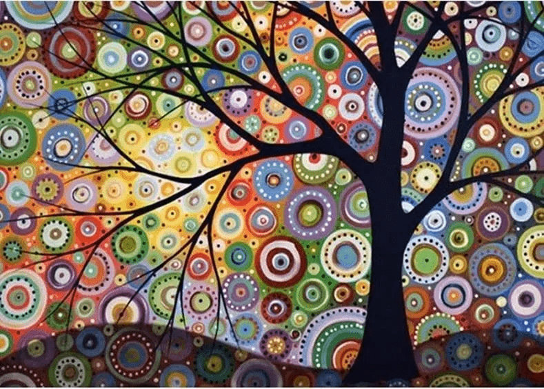 CEOVR Pintura Por Números Personalizada | Árbol De La Vida 40x50 Cm | Kit Para Principiantes Con Pinceles Y Ganchos | Sin Marco