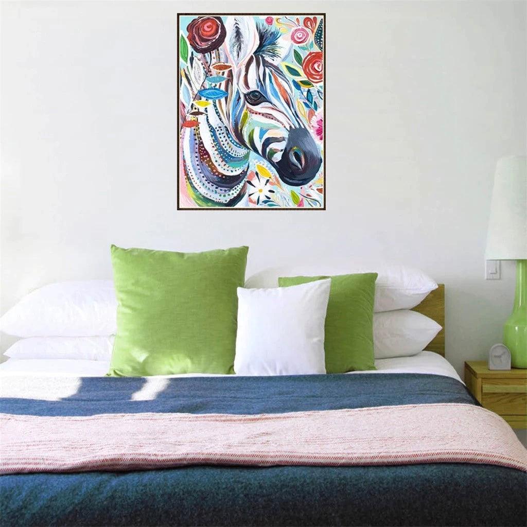 Zebra (20x25) - Pintura Diamante Redondo – Fun At Home Chile
