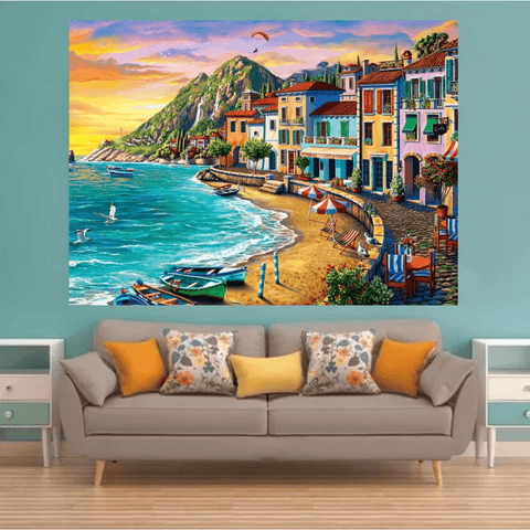 Bahía de colores - Pintura por Numero (50x40)