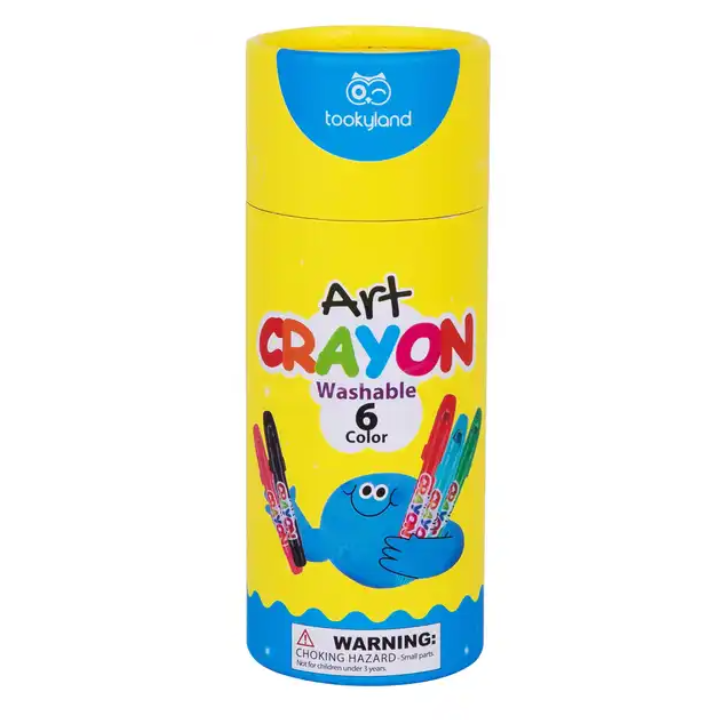 Set de 6 Crayones Lavables Punta Retráctil Para Niños