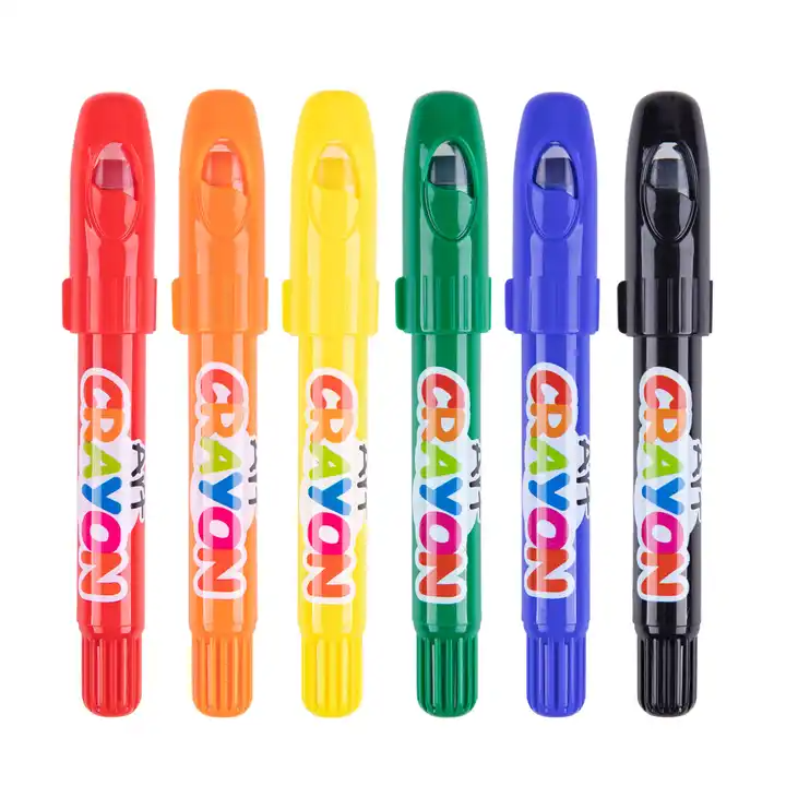 Set de 6 Crayones Lavables Punta Retráctil Para Niños