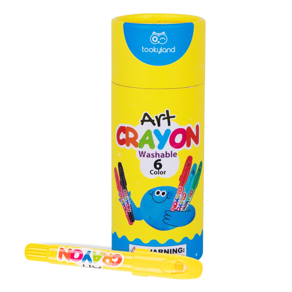 Set de 6 Crayones Lavables Punta Retráctil Para Niños