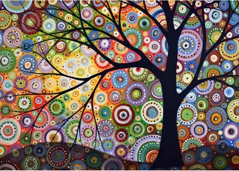 Árbol de la Vida (50x40) - Pintura Diamante Redondo XL