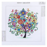 Árbol Floral (25x25) - Pintura Diamante Llenado Parcial