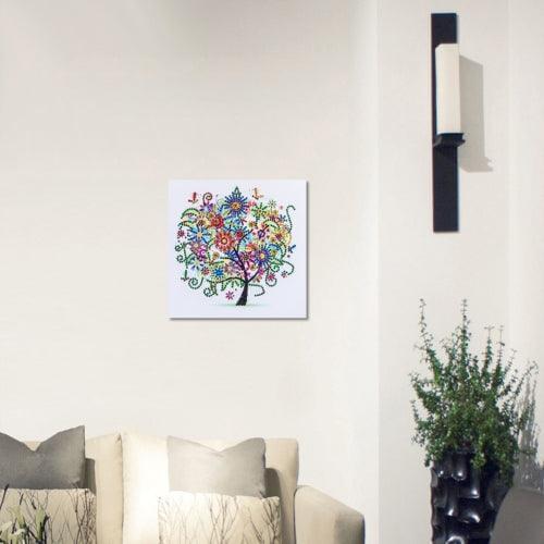 Árbol Floral (25x25) - Pintura Diamante Llenado Parcial