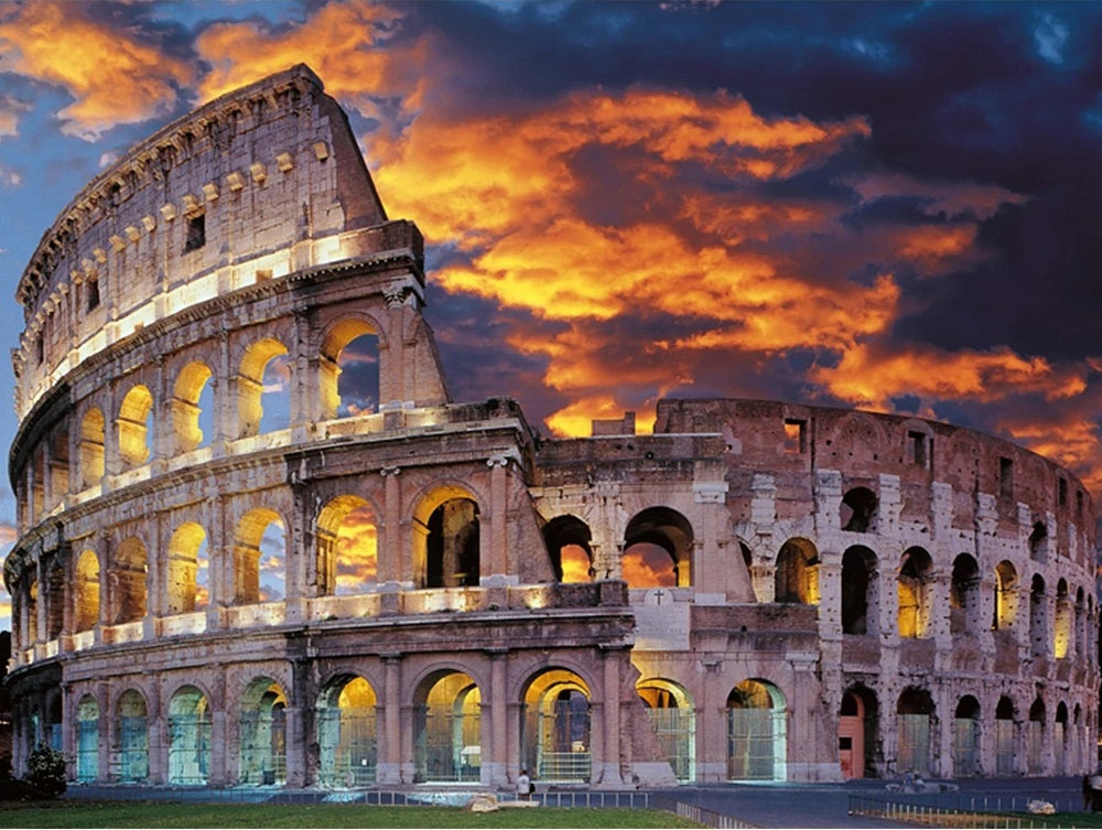 Coliseo en Roma (40x30) -  Pintura Diamante Redondo