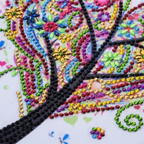 Árbol Corazón (25x25) - Pintura Diamante Llenado Parcial