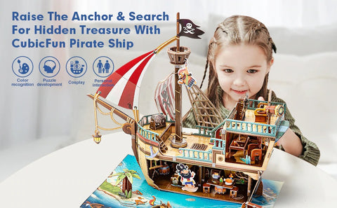 🏴‍☠️ Pirate Treasure Ship 🏴‍☠️ Barco Pirata - Puzzle 3d CubicFun