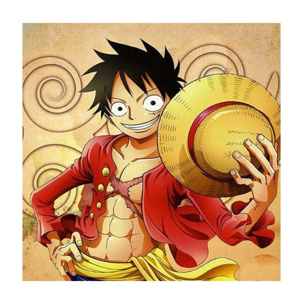 One Piece Luffy (30x30) - Pintura Diamante Redondo
