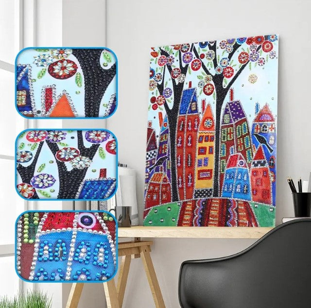 Edificios (30x40) - Pintura Diamante Llenado Parcial