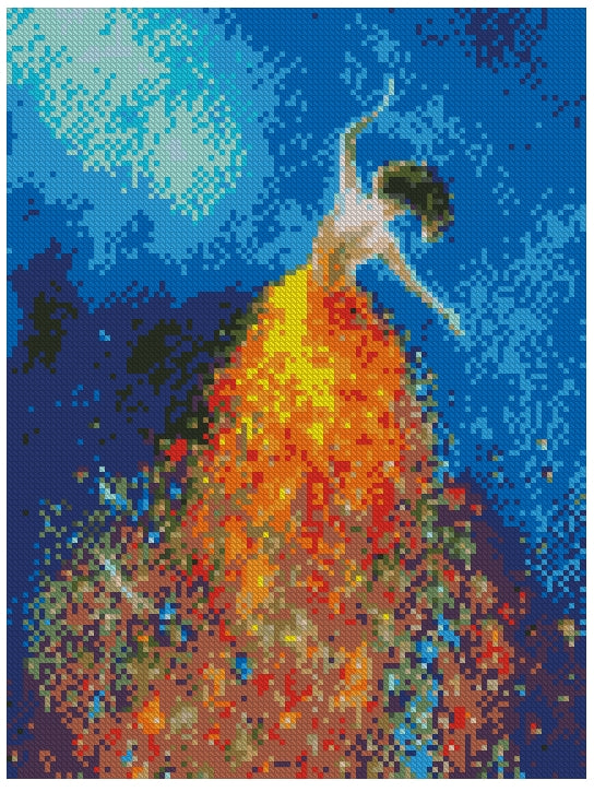 Bailarina Color (30x40) - Pintura Diamante Redondo