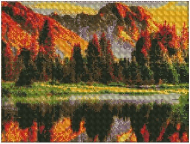Bosque y Montañas (30x40) - Pintura Diamante Cuadrado