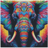 Elefante Color (40x40) - Pintura Diamante Cuadrado XL
