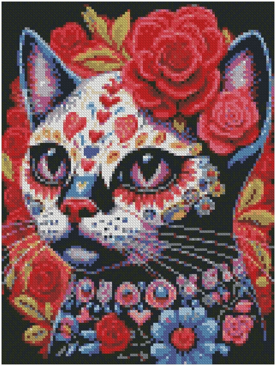 Gato Mexicano (30x40) - Pintura Diamante Redondo
