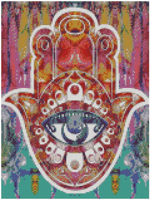 Hamsa (30x40) - Pintura Diamante Cuadrado