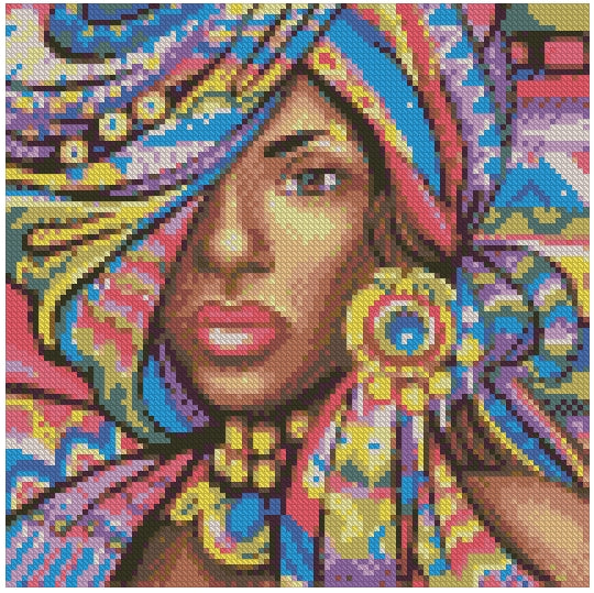 La Negra (30x30) - Pintura Diamante Redondo