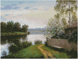 Lago de Campo (40x30)- Pintura Diamante Redondo