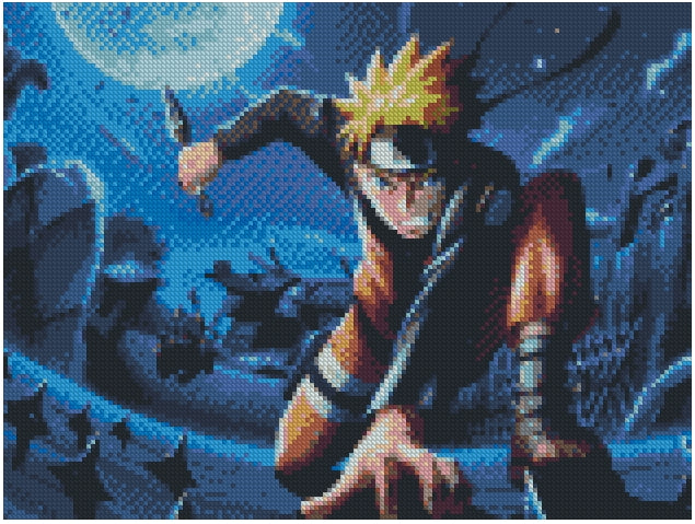 Naruto (40x30) - Pintura Diamante Cuadrado