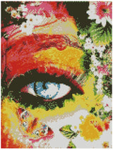 Ojo Floral - Pintura Diamante Cuadrado (30x40)