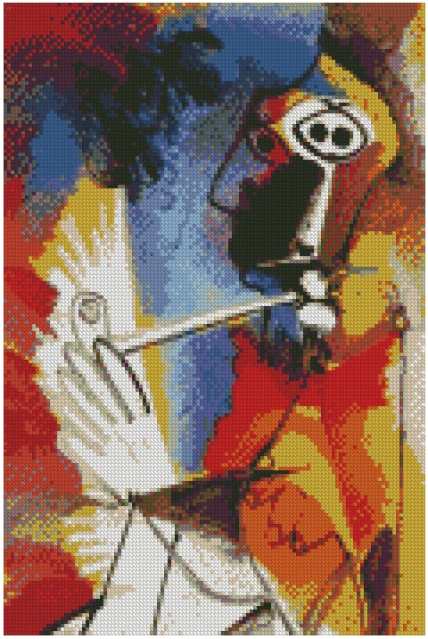 Picasso - Le Fumeur (30x45) - Pintura Diamante Cuadrado