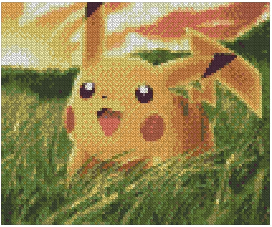 Pikachu (30x25) - Pintura Diamante Redondo