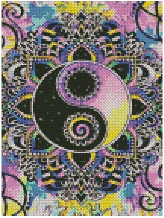 Ying Yang (30x40) - Pintura Diamante Redonda