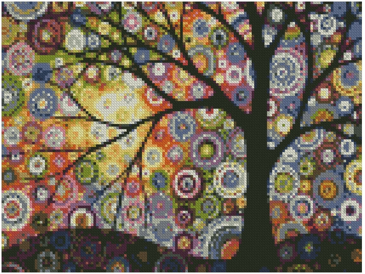 Árbol de la Vida (40x30) - Pintura Diamante Redondo