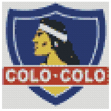 Escudo Fútbol Colo Colo  (15x15) - Pintura Diamante Cuadrado