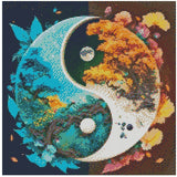Yin y Yang de la Tierra (40x40) - Pintura Diamante AB Cuadrado