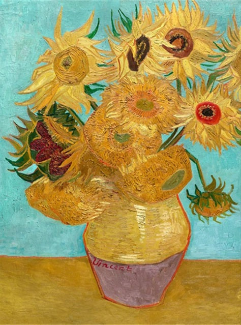 Girasoles de Van Gogh(30x40) - Pintura Diamante Cuadrado