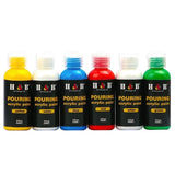 Kit Pouring Paint Pintura Acrílica (6 Botellas 60 ml, 13 Piezas)