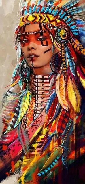 Mujer India (30x70) - Pintura Diamante Redondo