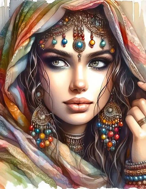 Joyas Indias (30x40) - Pintura Diamante Cuadrado