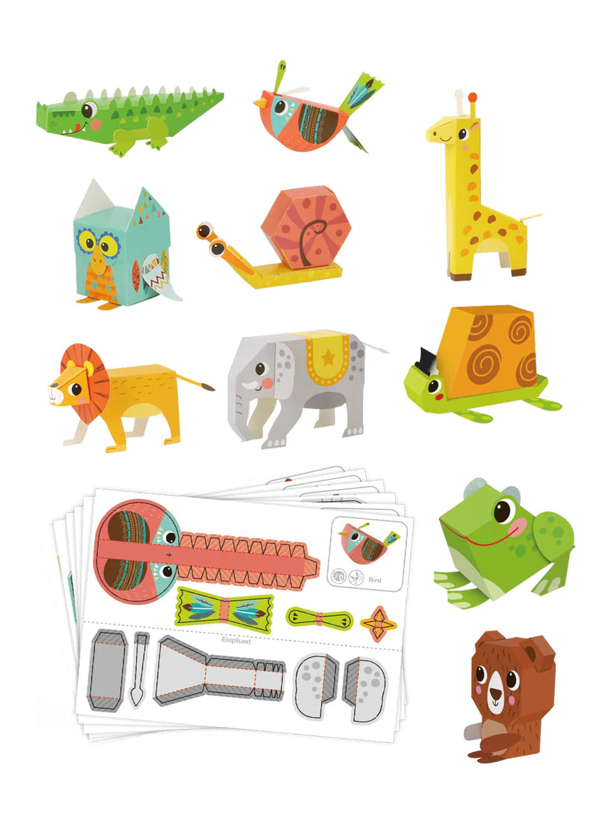 Kit de 10 Origami 3D (Prearmados) - Animales