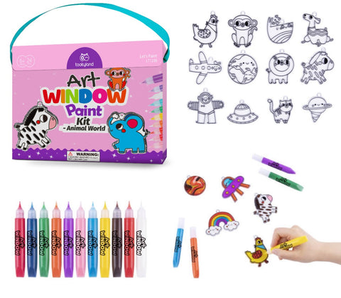 Kit de Arte Para Ventanas 🪟 Animal World (Window Paint Kit)