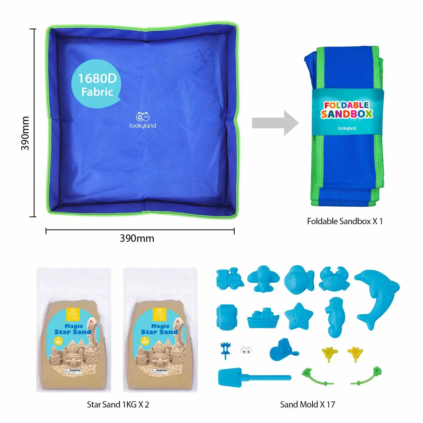 Set de Arena Mágica 2 Kg + Molde + Caja