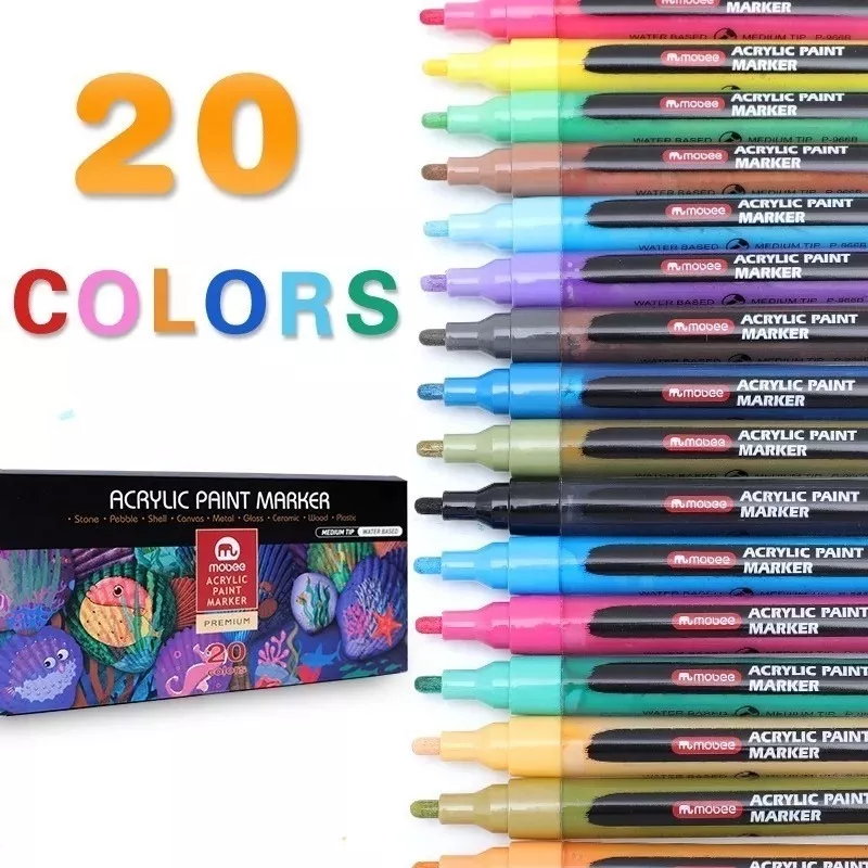 Marcadores Acrílicos Mobee Tipo Posca  | 20 Colores 3 MM