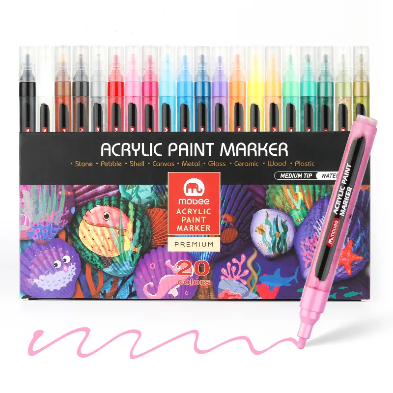 Marcadores Acrílicos Mobee Tipo Posca  | 20 Colores 3 MM