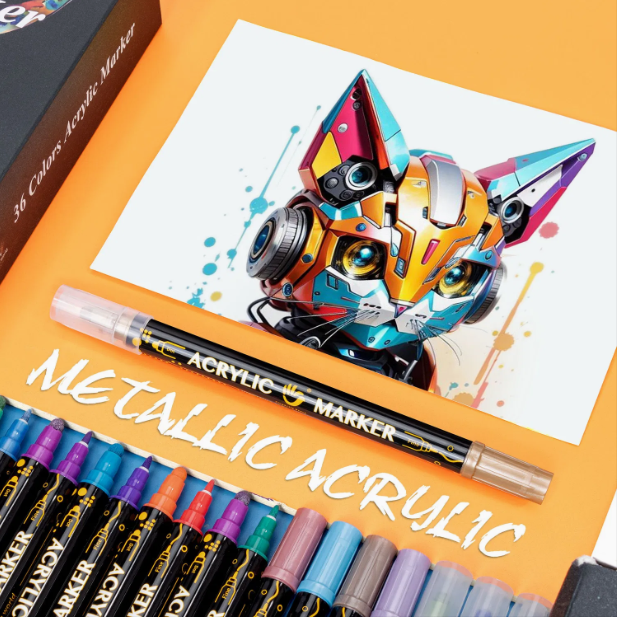 Lápices Acrílicos Metálicos 24 Colores – Doble Punta