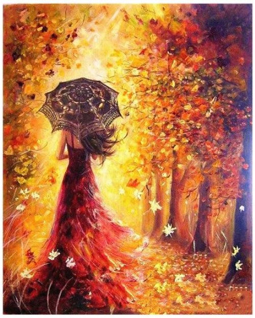 Mujer en Otoño - Pintura Por Número - 40x50