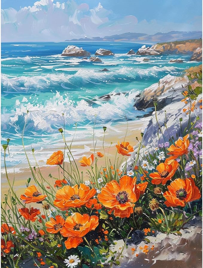 Olas de Mar - Pintura por Numero (50x40)