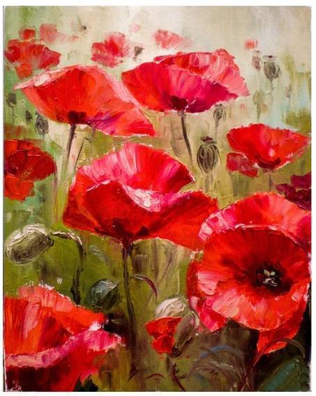 Amapolas - Pintura Por Número (40x50)