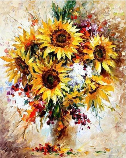 Arreglo de Girasoles - Pintura Por Número (40x50)