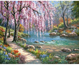 Árbol en la orilla del Río - Pintura Por Número (50x40)