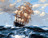 Barco en la Tormenta - Pintura por Numero (50x40)
