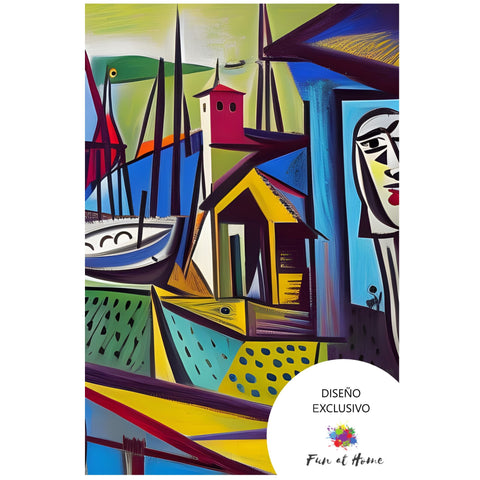 Valparaíso en estilo Pablo Picasso - Pintura por Numero (50x40)