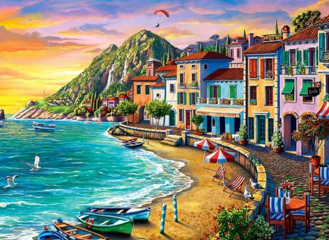 Bahía de colores - Pintura por Numero (50x40)