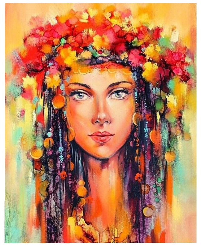 Mirada de India - Pintura por Numero (50x40)