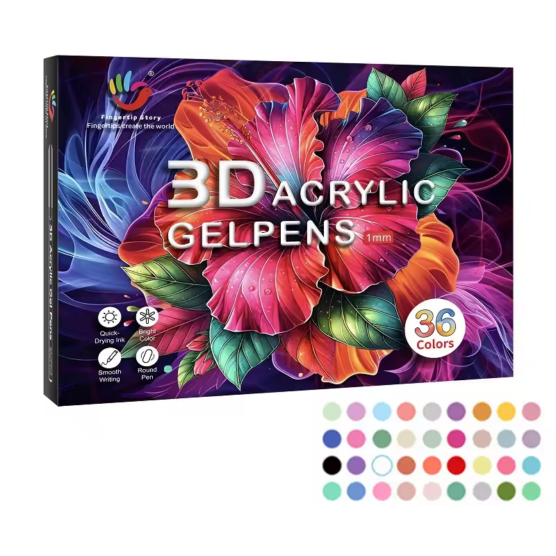 Set de 36 Lápices Gel Acrílicos 3D
