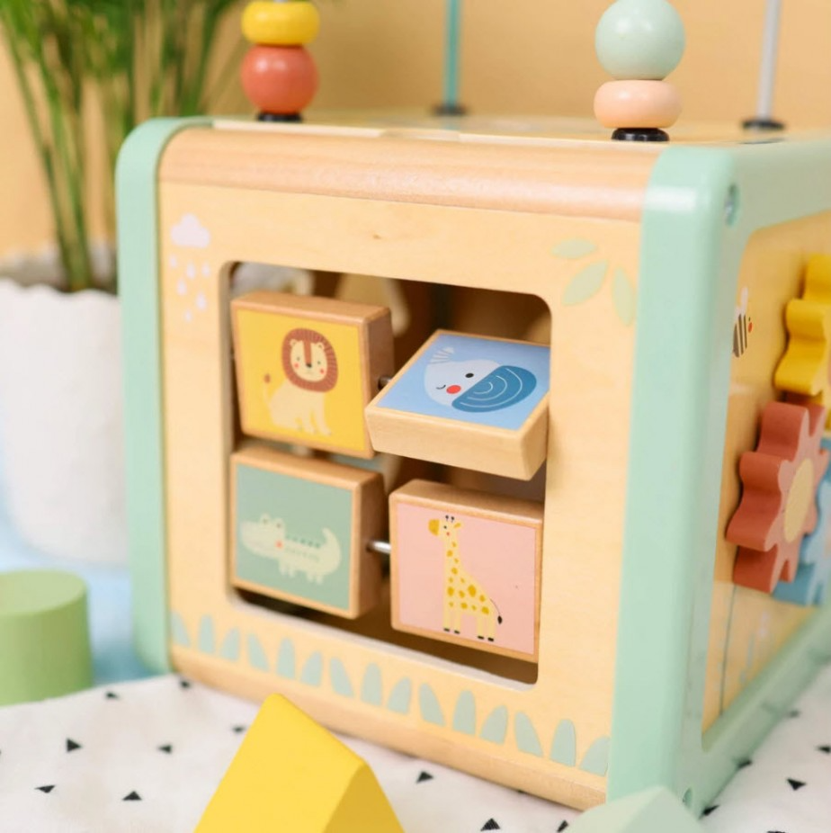 Cubo Didáctico de Madera 5 en 1